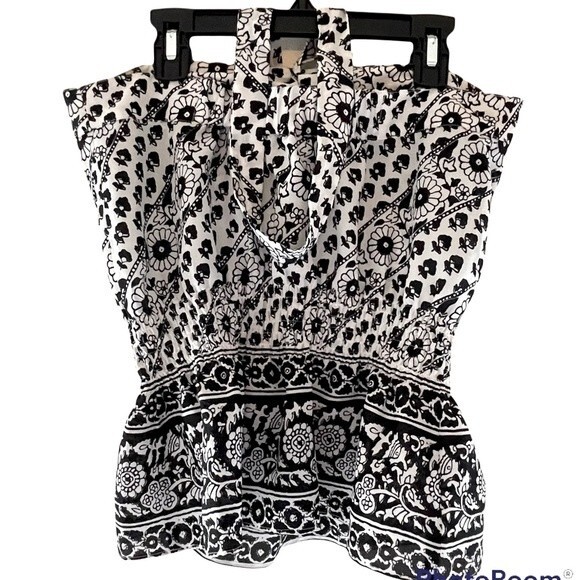 Ann Taylor Loft Strapless Tie Front Peplum Top Size 2 Convertible Halter - Picture 3 of 12